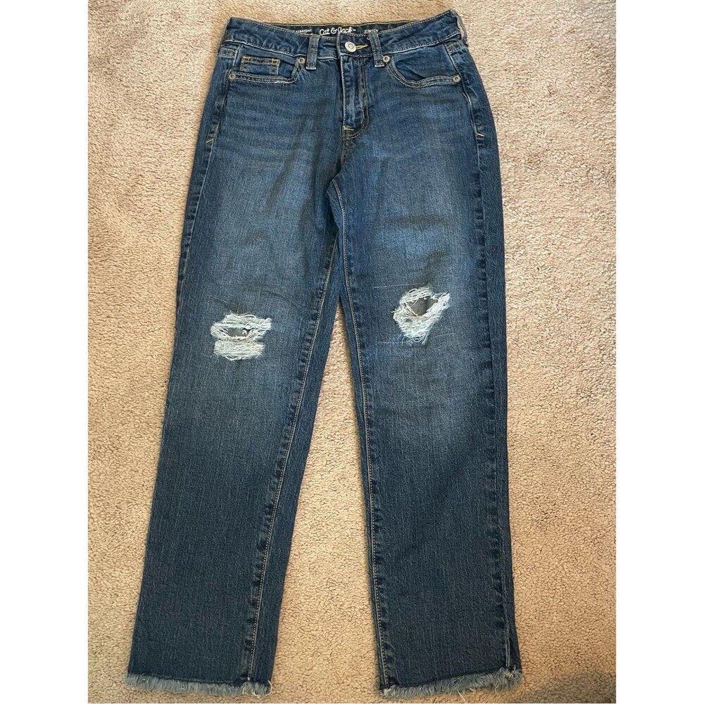 Cat & Jack Dark Blue Stretch Denim Jeans | Size 10